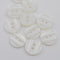 Button - Pearlised White - Self Stripe -14mm
